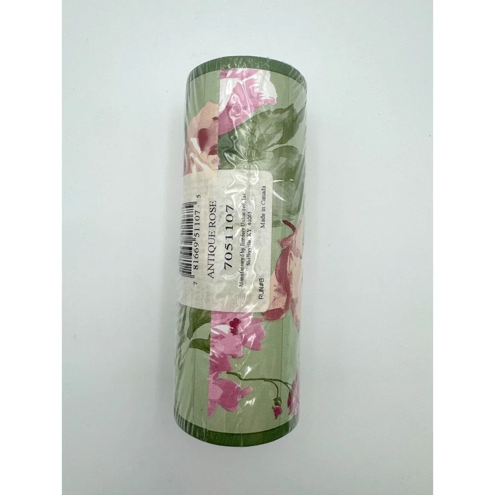 VINTAGE Springmaid Green Antique Rose Decorative Wall Border 15ft Cottagecore